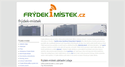 Desktop Screenshot of frydekimistek.cz